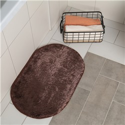 Коврик для ванной овальный Доляна «Пушистик», 40×60 см, цвет МИКС