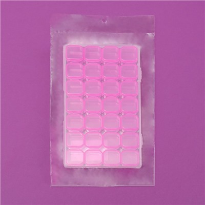 Органайзер для декора, 7 блоков, 4 ячейки, 17,5 × 10,5 × 2,5 см, цвет розовый