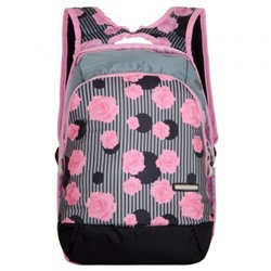 Школьный Рюкзак Across с цветами черно-розовый ACR19-GL3-04