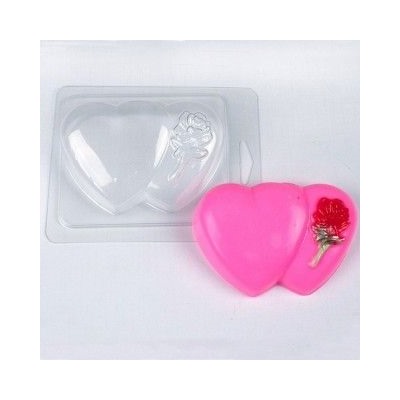 Пластиковая форма - БП 133 - Сердца с розой