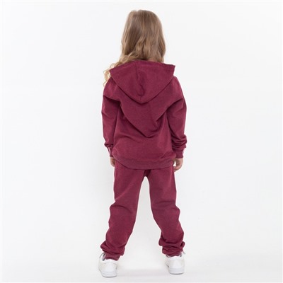 Костюм детский (толстовка, брюки), цвет бордовый МИКС, рост 98 см (3)