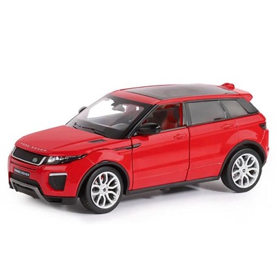 Машина металлическая Land Rover. Range Rover Evoque 1:24, открываются двери, капот, световые и звуковые эффекты, цвет красный