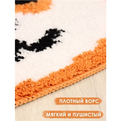 Коврик Доляна «Корги», 50×40 см, цвет оранжевый