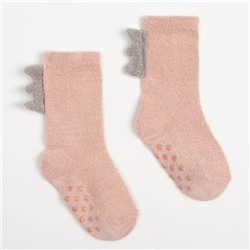 Носки детские махровые со стопперами MINAKU, цвет розовый, размер 14-16 см