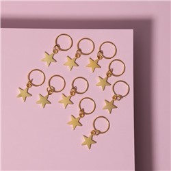 Пирсинг для волос «Звезда», 2,8 × 1,3 см, 10 шт, цвет золотистый