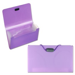 Папка на резинке А6, 12 отделений, узоры, фиолетовая пастель