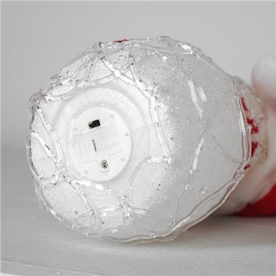 Фигура светодиодная "Снеговик с красными пуговицами", 20х12х12 см, от батареек, Т/БЕЛЫЙ