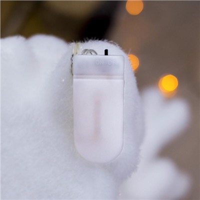 Фигура световая "Белый мишка", 22 LED, 20х20х10 см, фиксинг, от батар. (не в компл)