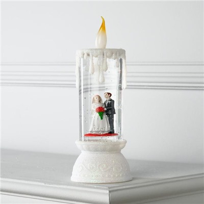 Фигура световая свадебная свеча "Любовь", 26х10х10 см,, от бат. 2*ААА(не в компл.), RGB