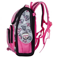 Школьный Рюкзак Across с розой и бабочками розовый ACR19-195-09