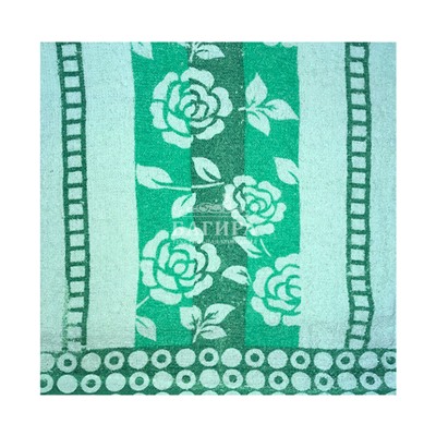 Полотенце Махровое "Розы 2" Зеленый