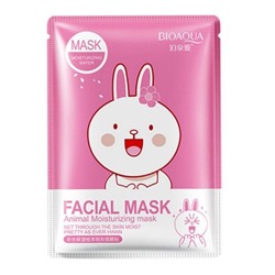 Bioaqua Увлажняющая маска - салфетка для лица с экстрактом цветов вишни (заяц), 30 г