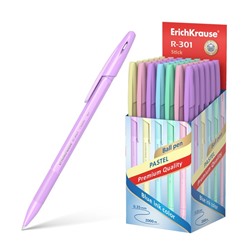 Ручка шариковая ErichKrause R-301 Pastel Stick, узел 0.7 мм, чернила синие