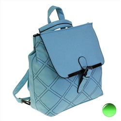 Стильная женская сумка-рюкзак Freedom_square из эко-кожи бирюзового цвета.