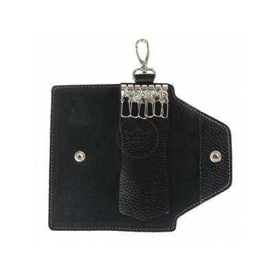Футляр для ключей Premier-К-105 (на 6 ключей)  натуральная кожа черный флоттер джинс (21-10)  118515