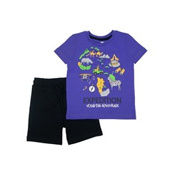 CSKB 90102-44-318 Комплект для мальчика (футболка, шорты),фиолетовый