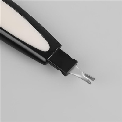 Пилка-триммер металлическая для ногтей, прорезиненная ручка, с защитным колпачком, 17 см, цвет МИКС