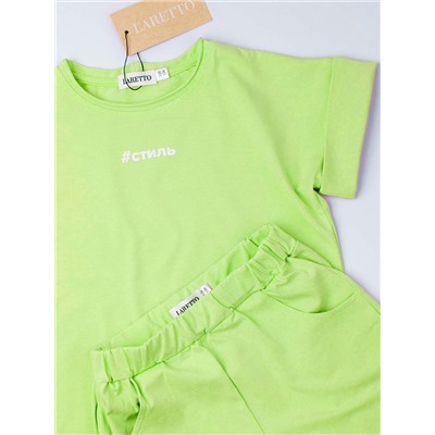 Костюм детский: футболка + шорты, #СТИЛЬ, светло-зеленый