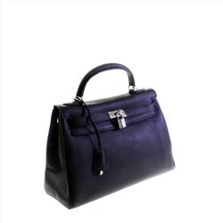 Стильная женская сумочка HS_Paris из мягкой натуральной кожи черного цвета.