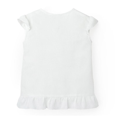 Рубашка для девочки с коротким рукавом MINAKU: Cotton collection цвет белый, рост 92