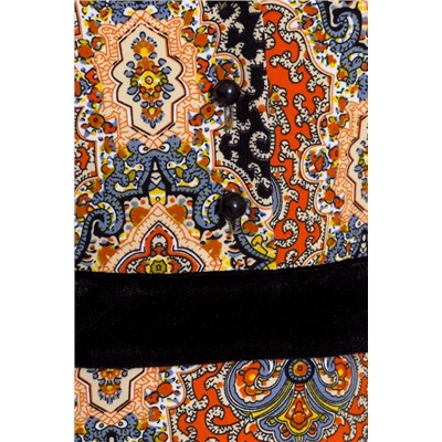 Платье 410 "Орландо цветное" оранжевый фон/рисунок Hermes