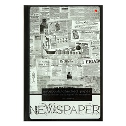 Блокнот-престиж А5, 160 листов, твёрдая обложка "Газета", блок 55 г/м2