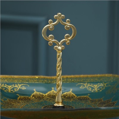 Этажерка «Узоры», 2 уровня, цвет зеленый с золотым
