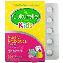 Culturelle, Purely Probiotics,чистые пробиотики, для детей старше 3 лет, интенсивный ягодный вкус, 30 жевательных таблеток