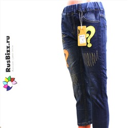 Рост 86-92 см. Стильные детские джинсы-унисекс Joli темно-синего цвета с легким эффектом потертости, яркими аппликациями и вышивкой.