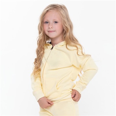 Костюм для девочки (толстовка, брюки), цвет жёлтый МИКС, рост 104 см (4 года)