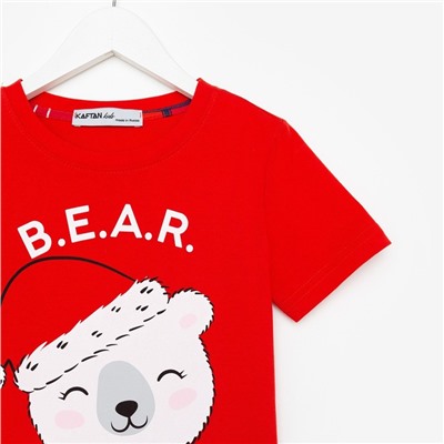 Пижама для девочки новогодняя KAFTAN "Bear", размер 28 (86-92)
