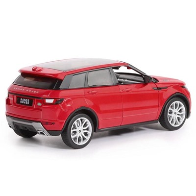 Машина металлическая Land Rover. Range Rover Evoque 1:24, открываются двери, капот, световые и звуковые эффекты, цвет красный