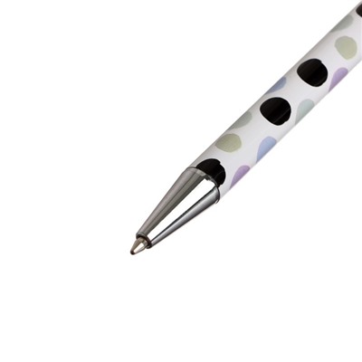Ручка шариковая автоматическая, 0.7 мм, Bruno Visconti Felicita Горошек, стержень синий, корпус металлический, в футляре