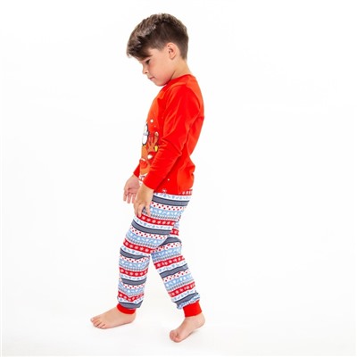 Пижама детская, цвет красный, рост 110 см (60)