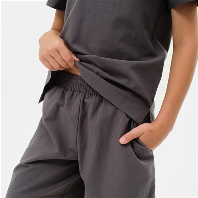 Комплект для мальчика (рубашка, шорты) MINAKU: Cotton Collection цвет серый, рост 128