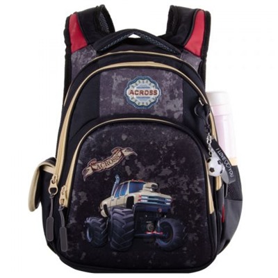 Школьный Рюкзак Across с машинкой черно-фиолетовый ACR19-CH320-1