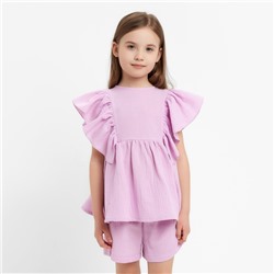 Комплект для девочки (блузка, шорты) MINAKU цвет лиловый, рост 158