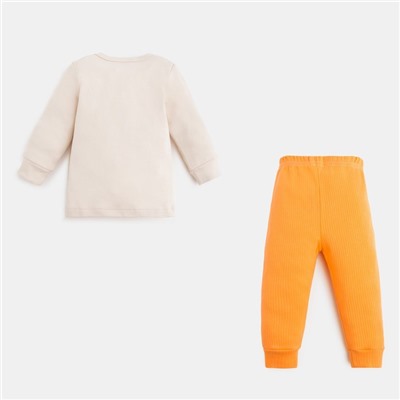Комплект: джемпер и брюки Крошка Я "NY", рост 68-74 см, цвет бежевый/оранжевый