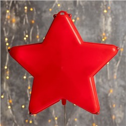 Фигура "Звезда красная ёлочная", 20Х20 см, пластик, 3 метра провод, КРАСНЫЙ