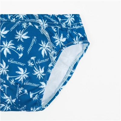 Плавки купальные для мальчика, цвет тёмно-синий/пальмы, рост 104 см