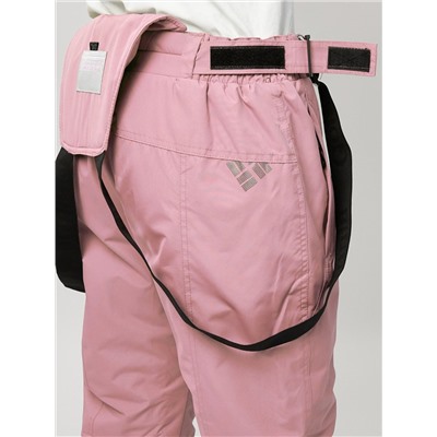 Полукомбинезон брюки горнолыжные женские big size розового цвета 66413R