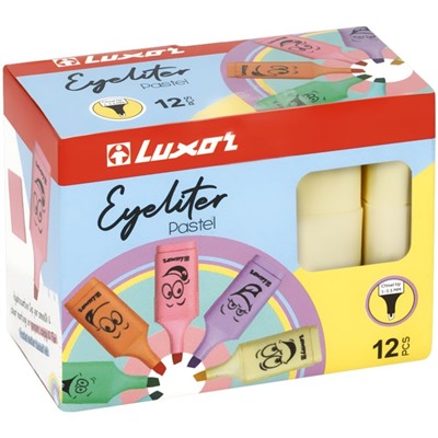 Маркер текстовыделитель Luxor Eyeliter Pastel, 1.0-4.5 мм, чернила на водной основе, пастельный жёлтый