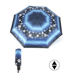 Зонт женский ТриСлона-L 4801 В  (Мини),  R=53см,  суперавт;  8спиц,  4слож,  набивной "Эпонж",  голубой 253953