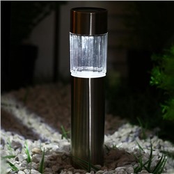 Фонарь садовый на солнечной батарее "Цилиндр грани" 25 см, d-4,5 см, 1 led, металл