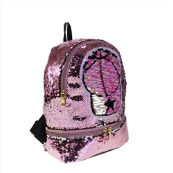 Рюкзак-хамелеон Cappy с пайетками цвета розовой пудры.