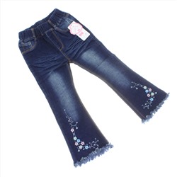 Рост 121-129. Стильные детские джинсы Flora_Star цвета темного индиго.