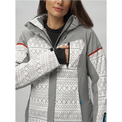 Горнолыжная куртка женская зимняя великан белого цвета 2272-1Bl