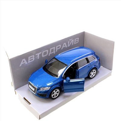 Модель машины Audi Q7 масштаб 1:32  (длинна 12см) синего цвета.