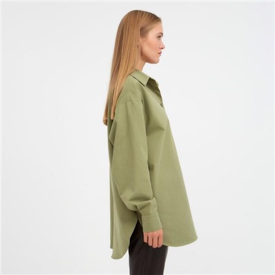 Рубашка женская MINAKU: Casual Collection цвет зелёный, р-р 44