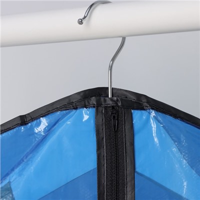 Чехол для одежды Доляна, 60×102 см, PE, цвет синий прозрачный